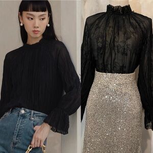 💫 Zara Embroidery Pleated Top - New 💫